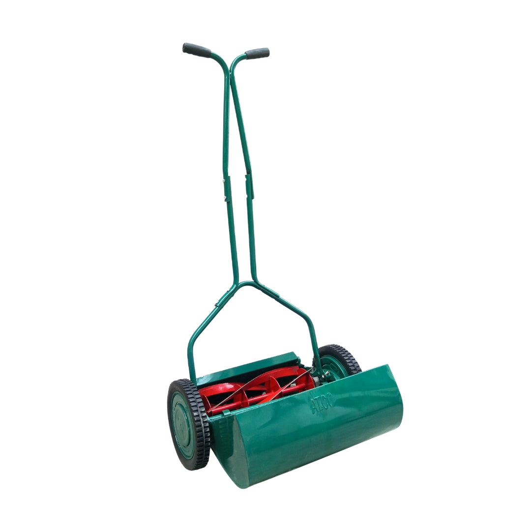 16-Inch Manual Push Reel Lawn Mower with Grass Box and Adjustable Height
