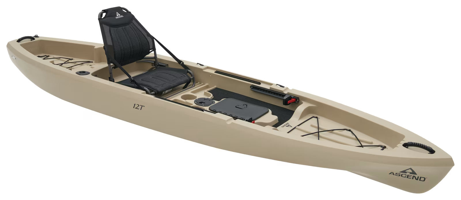 ASCEND 12T 12-Foot Sit-On-Top Fishing Kayak with Tunnel Hull Design, Rod Holders & Adjustable Seat