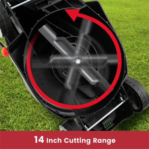 12 Amp Electric Corded Lawn Mower 13.5-Inch with Dual Safety Switches (Red)