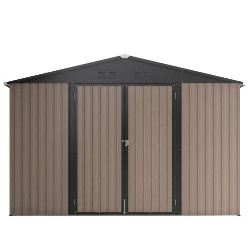 LMcenter's 10' X 10' Metal Storage Shed For Ourdoor, Steel Yard Shed With Design Of Lockable Doors, Utility And Tool