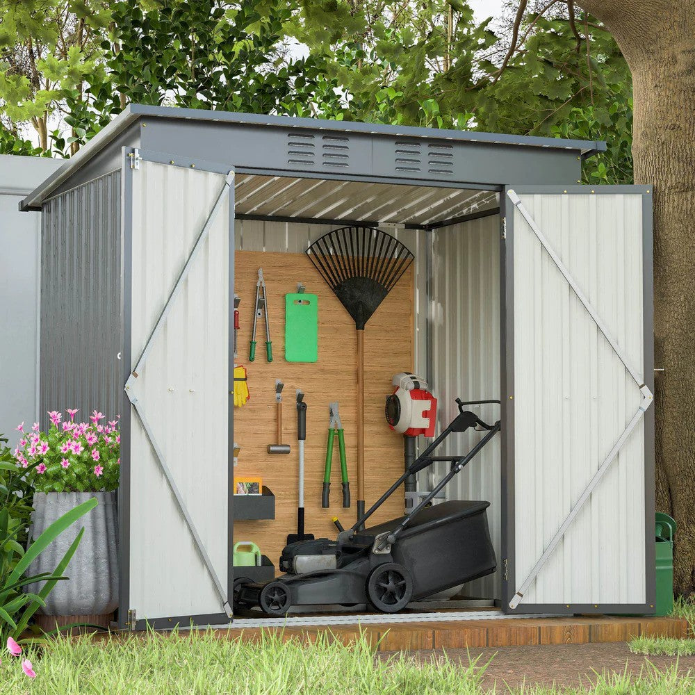 LMcenter's 6 X 4 Ft Outdoor Storage Shed, All Weather Tool Shed For Garden, Backyard, Lawn, Black