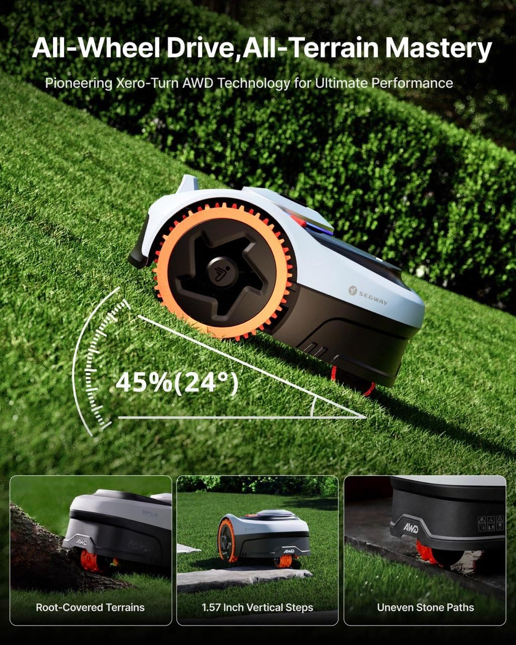 Navimow RTK Vision Robotic Lawn Mower for 0.37 Acre with Wire-Free Smart Navigation