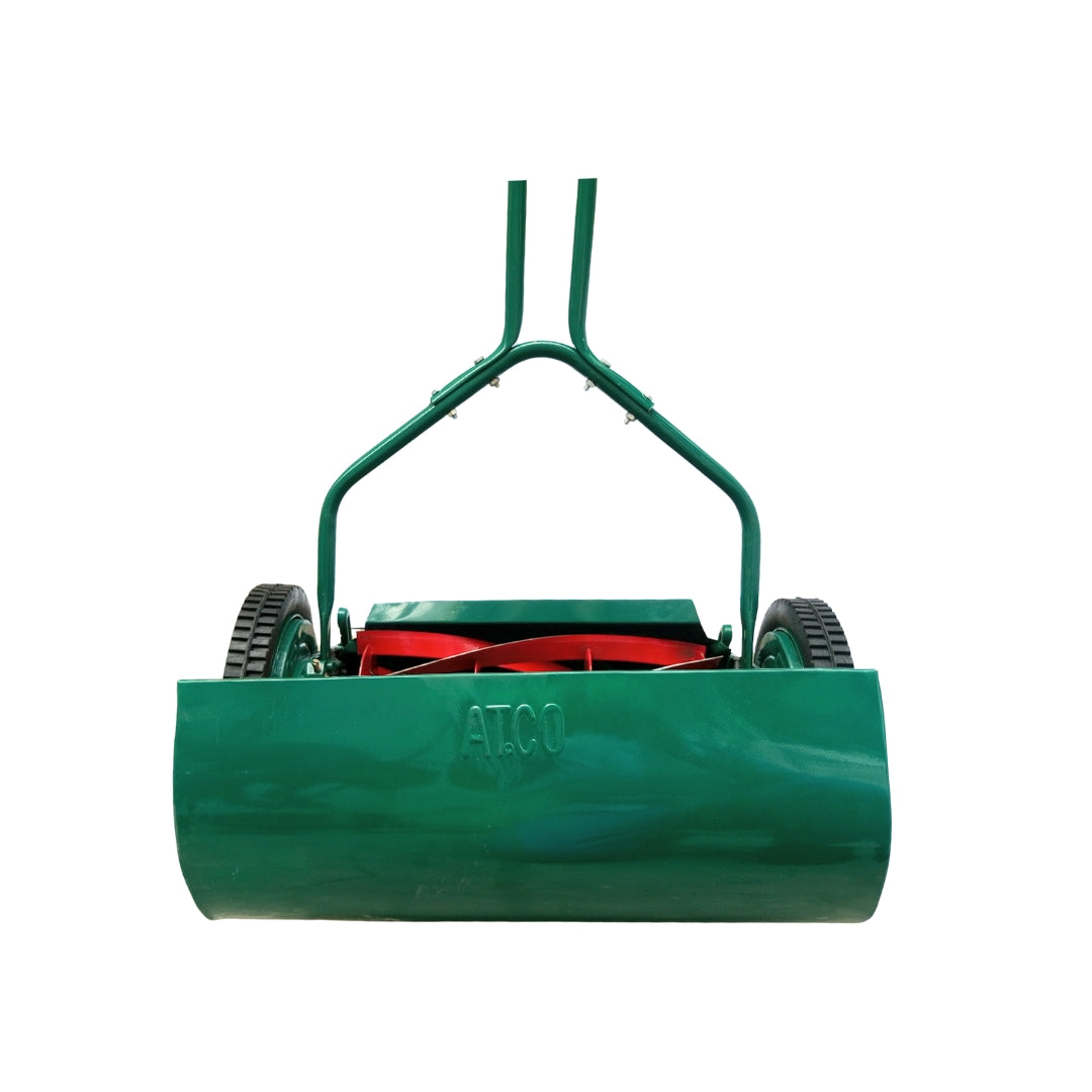 16-Inch Manual Push Reel Lawn Mower with Grass Box and Adjustable Height
