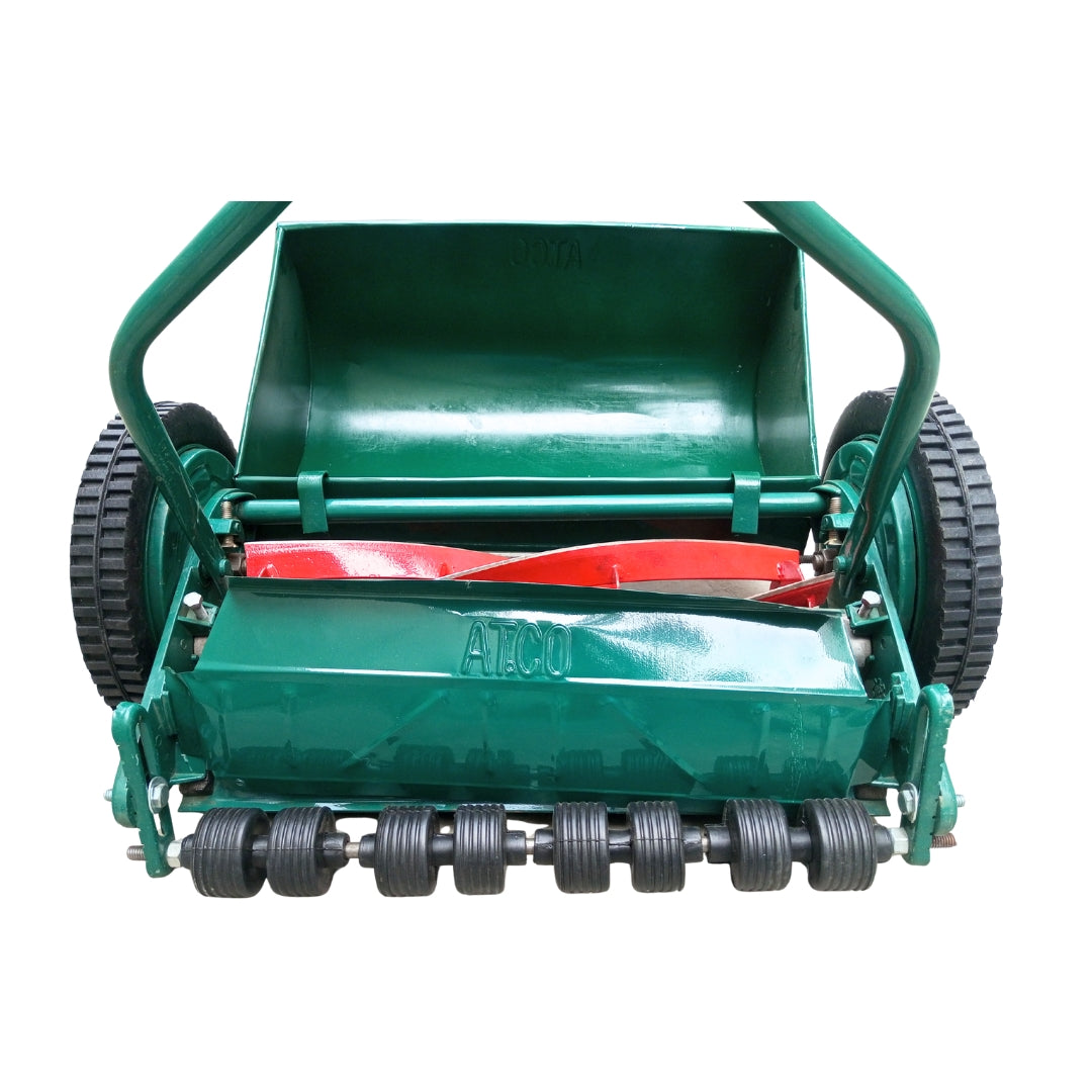 16-Inch Manual Push Reel Lawn Mower with Grass Box and Adjustable Height